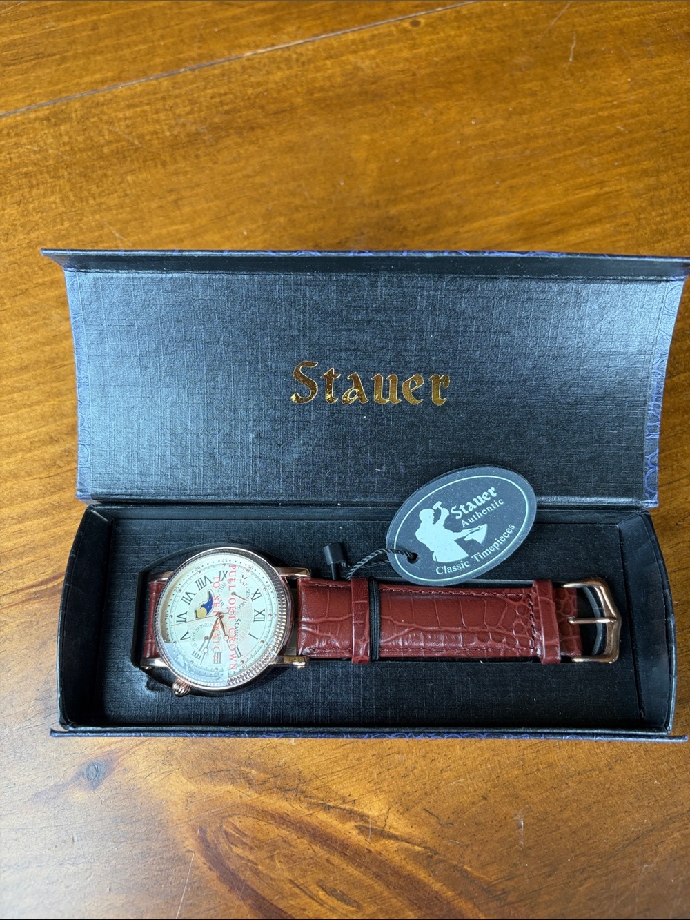Stauer Moon Phase Rose Gold Finished Watch 20390